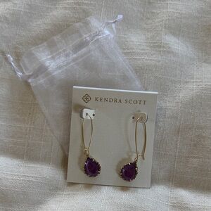 Kendra Scott Purple Teardrop Dangle Earrings